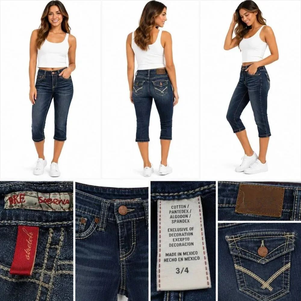 BKE Sabrina Capri Jeans Women's 24 Dark Wash Stretch Denim
